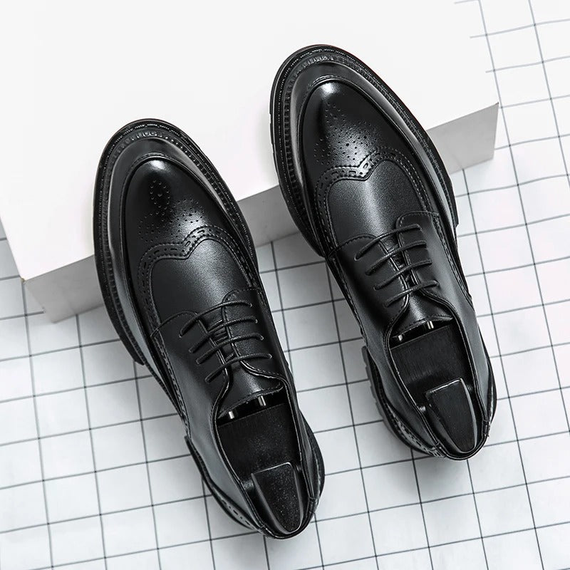 New leather shoes for young men British Brock
