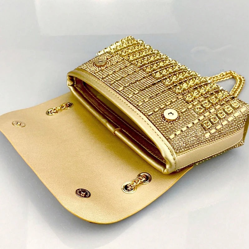 Gold Diamond Shoulder Bag Luxury Designer Wallets for Women