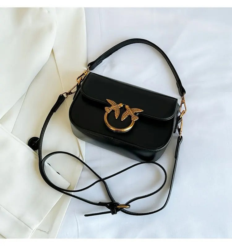 Handheld Tote Fashion Versatile Shoulder Crossbody Small Square Purse Elegant.