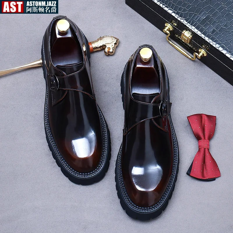 Italian Patent Leather Mens Dress Shoes Luxury Brand Handmade