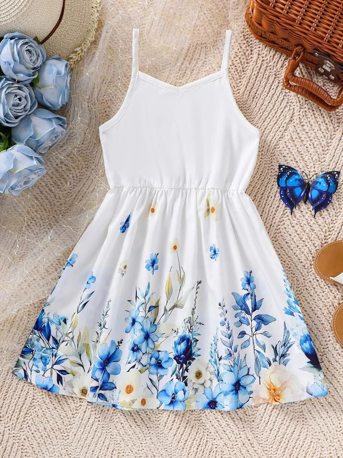 Suspenders Dresses Daily Comfortable Casual Clothing for Children Girl 4-7 Years