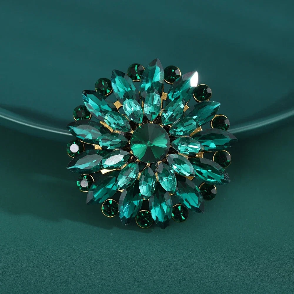 Glass Flower Brooches for Women