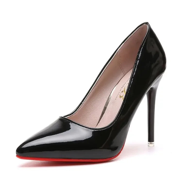 Big Size 35-45 women's shoes 2026 concise flock high heels