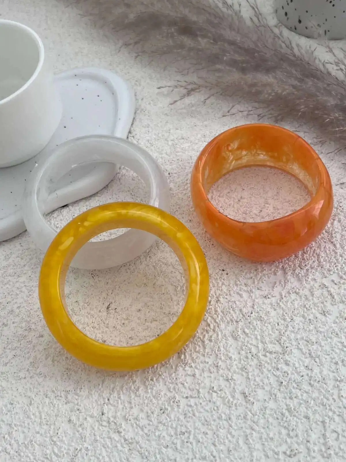 3 Styles Boho Chunky Resin Plastic Bracelets for Women