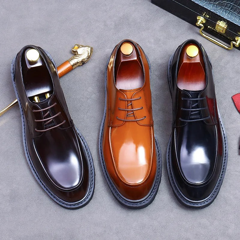 Thick-Soled Increased Cowhide Business Casual Shoes Men's