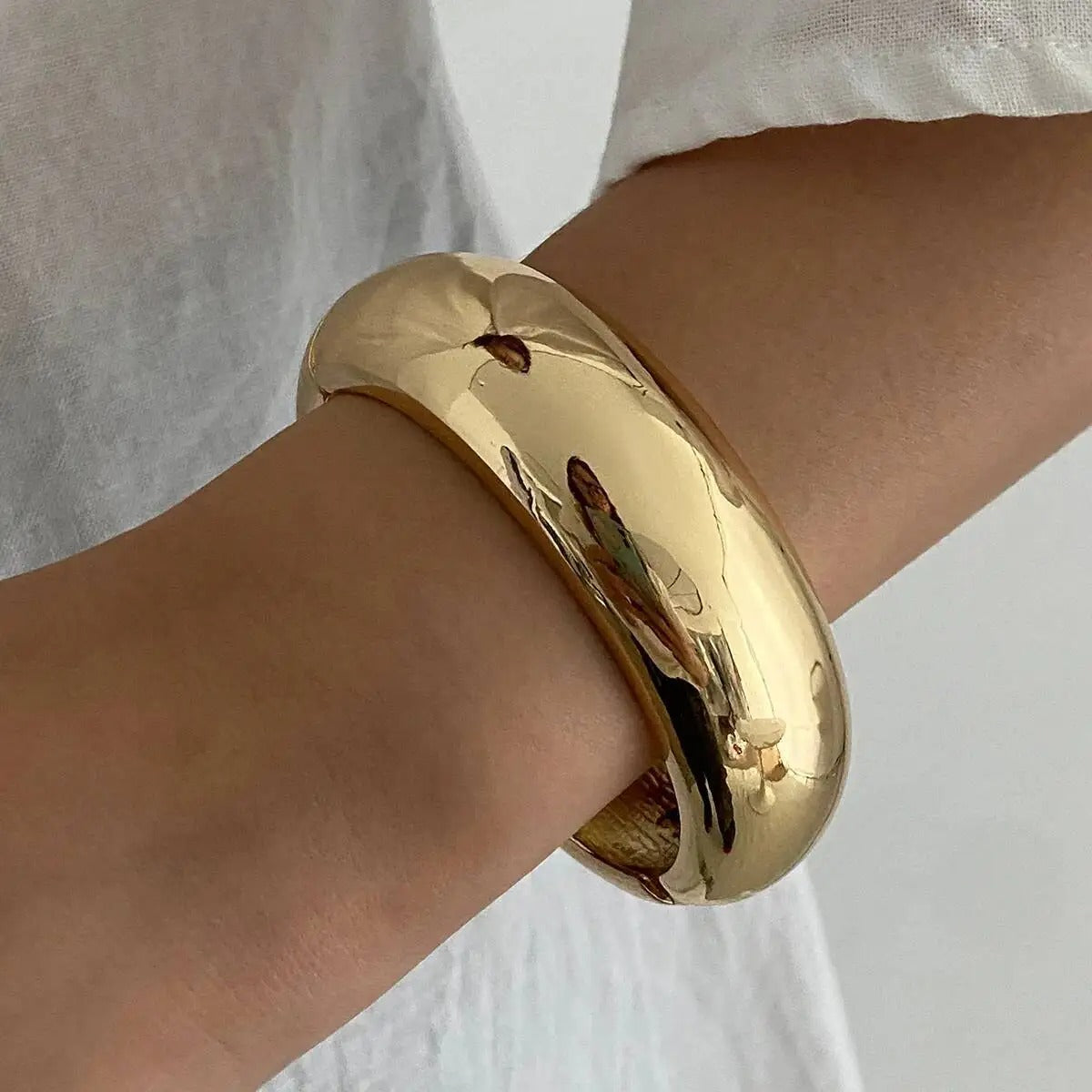 Geometric Metal Wide Bracelet
