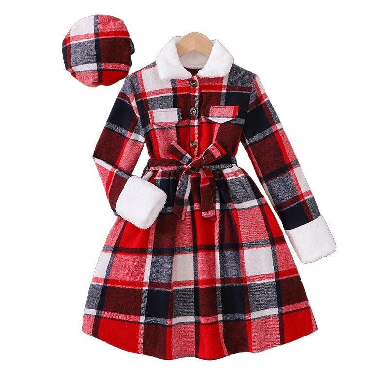Checkered Dress Hat Two Piece Set.