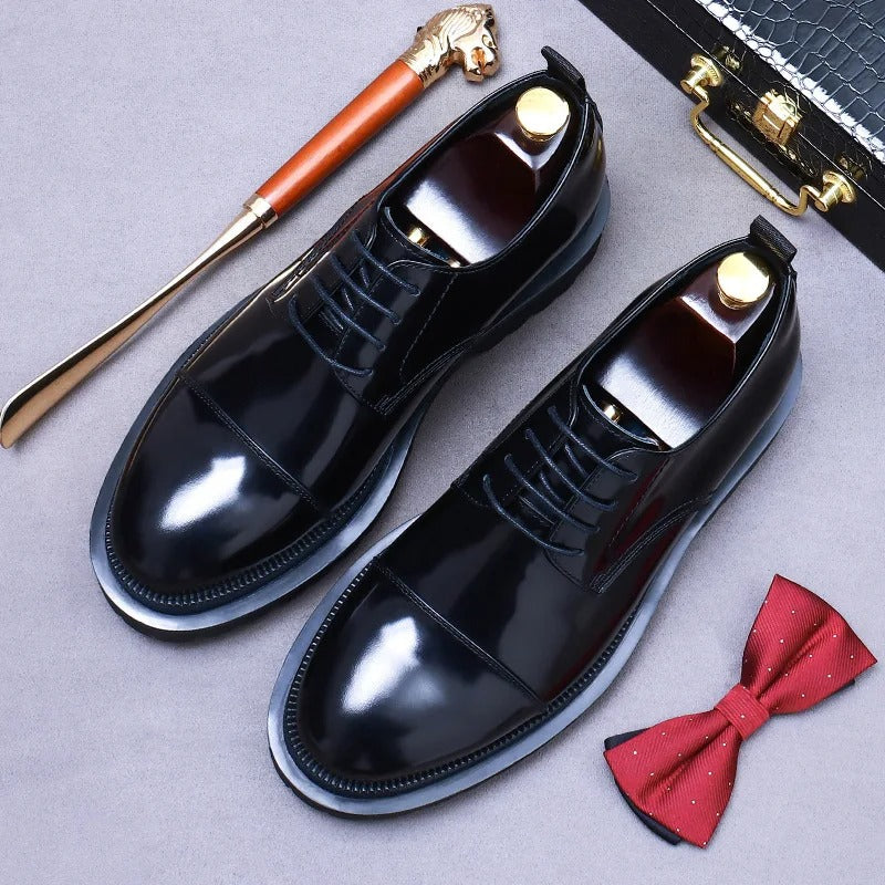 Thick Sole Increased Cowhide Business Casual Shoes