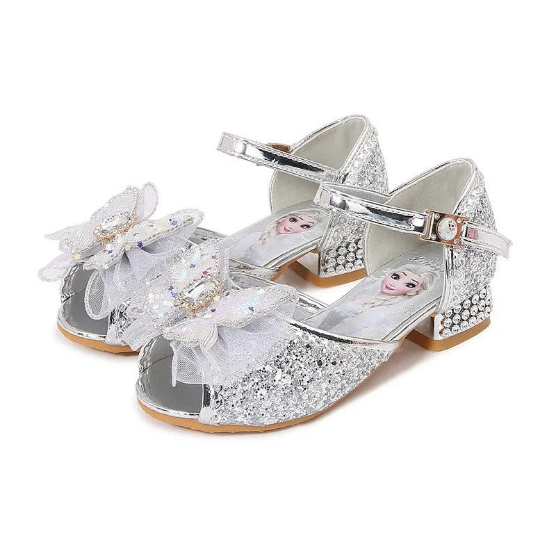 Disney Princess Butterfly Leather Shoes Frozen Elsa Kids.