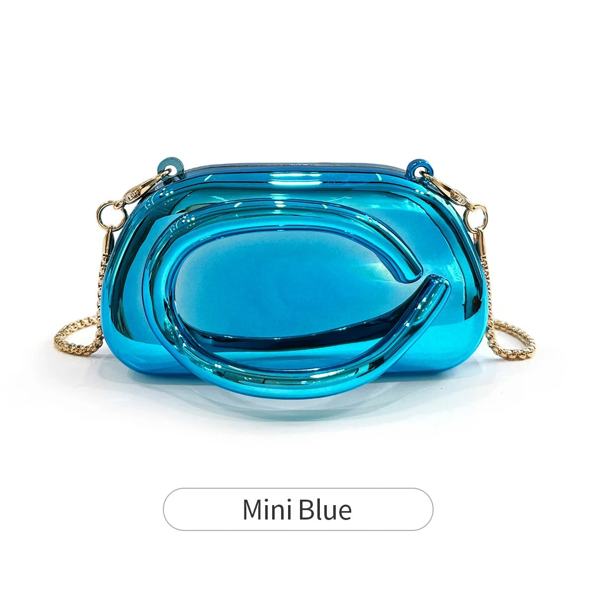 Mini version fashion gold metal closure box-shaped clutch bag