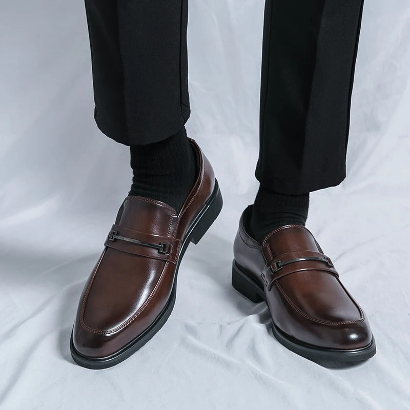 Classic Style Slip On Loafers Round Toe