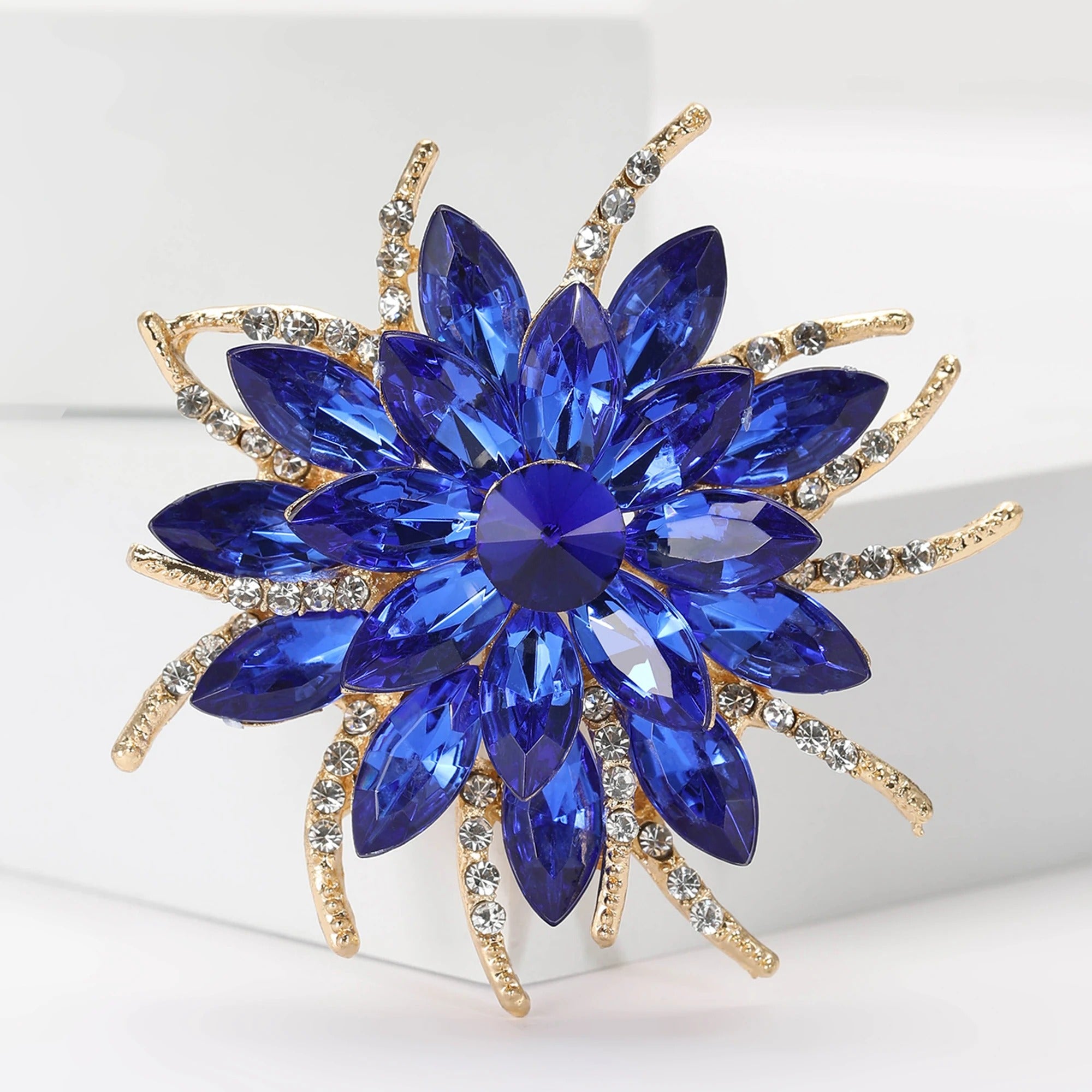 Rhinestone Flower Brooches for Women