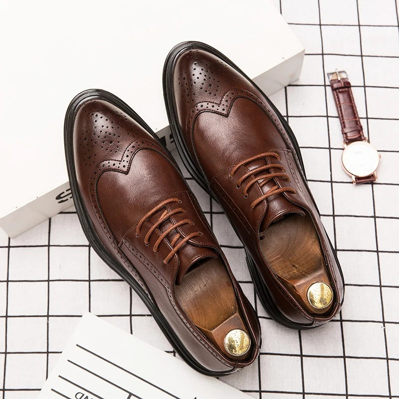 Office Leather Shoes For Men Social Wedding Brogues
