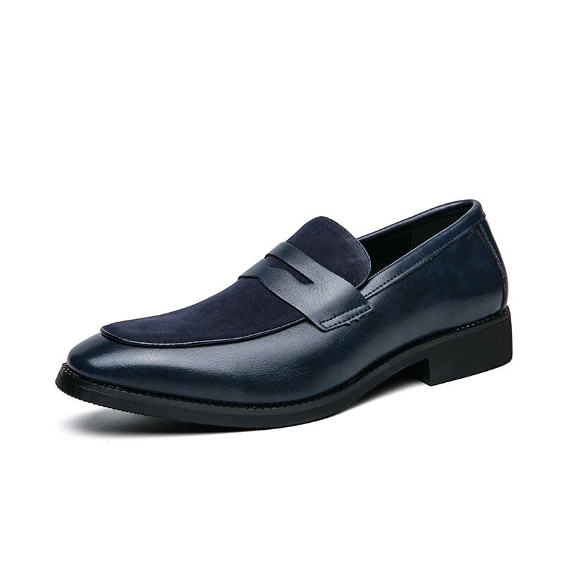 Leather casual shoes Men's slip-on pointed loafers