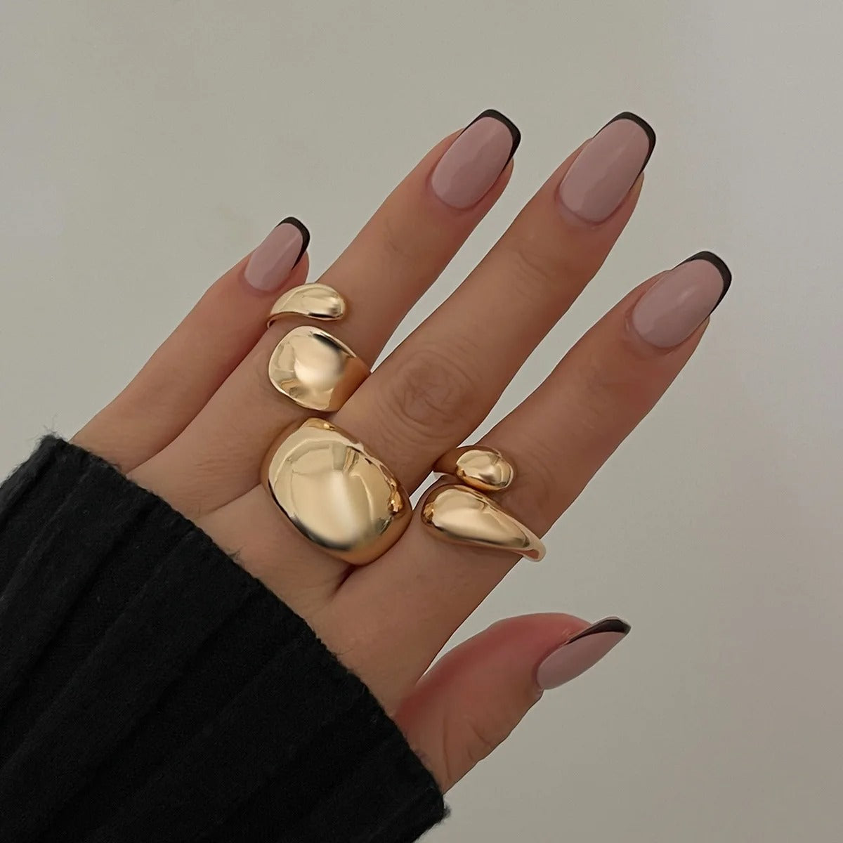 Gold Silver Color Metal Knuckle Joint Ring Jewelry.