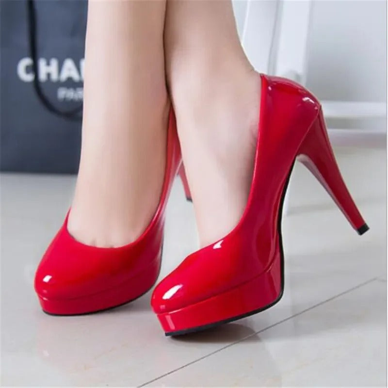 Women Pumps Fashion Classic Patent Leather High Heels