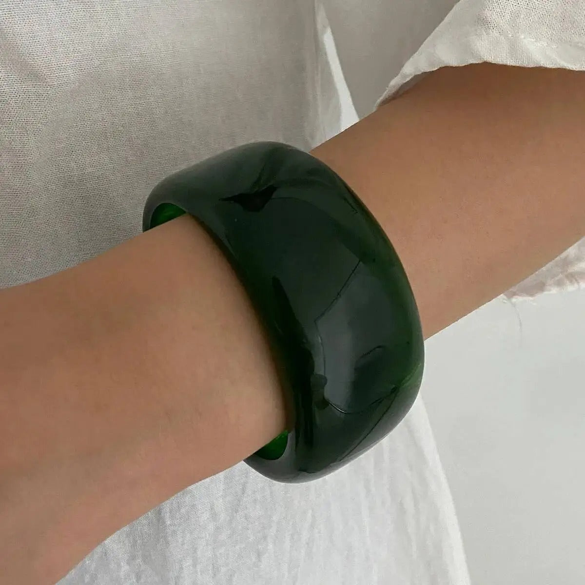 Salircon 3 Styles Vintage Irregular Geometric Resin Acrylic Bangles for Women