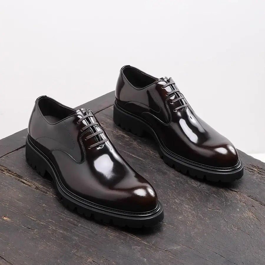 British Style Trendy Formal Business Young Commuter Shiny Oxford