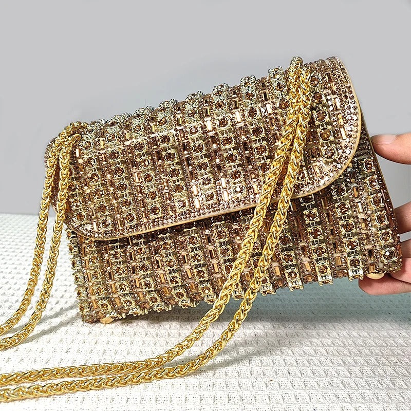Gold Diamond Shoulder Bag Luxury Designer Wallets for Women