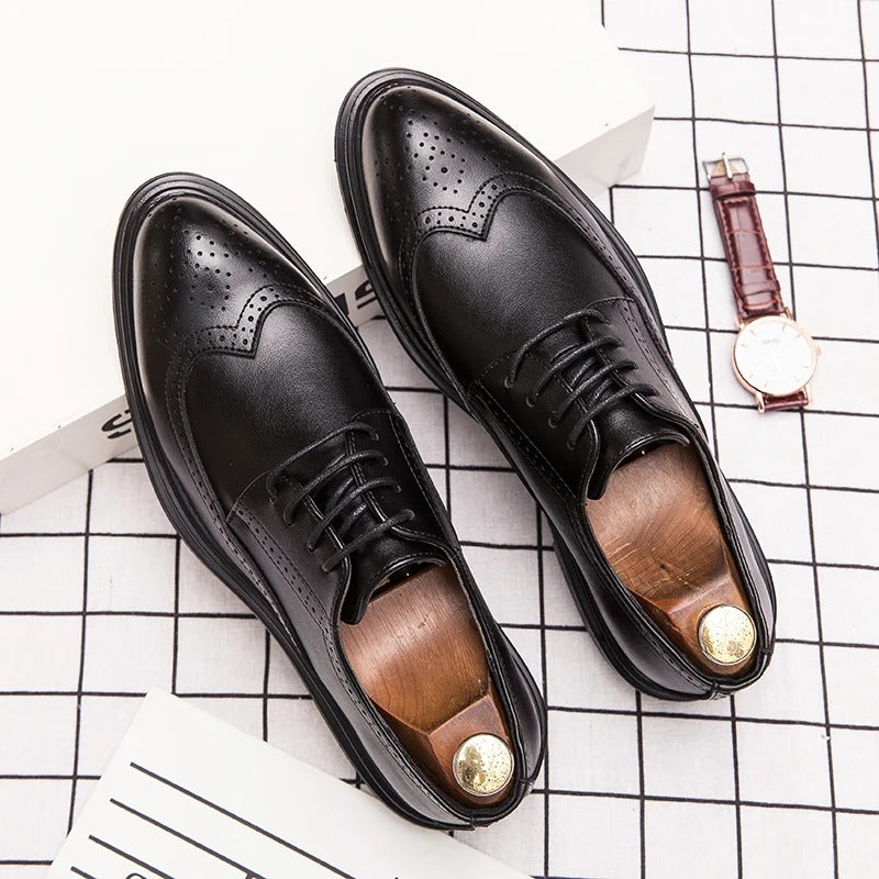 Office Leather Shoes For Men Social Wedding Brogues