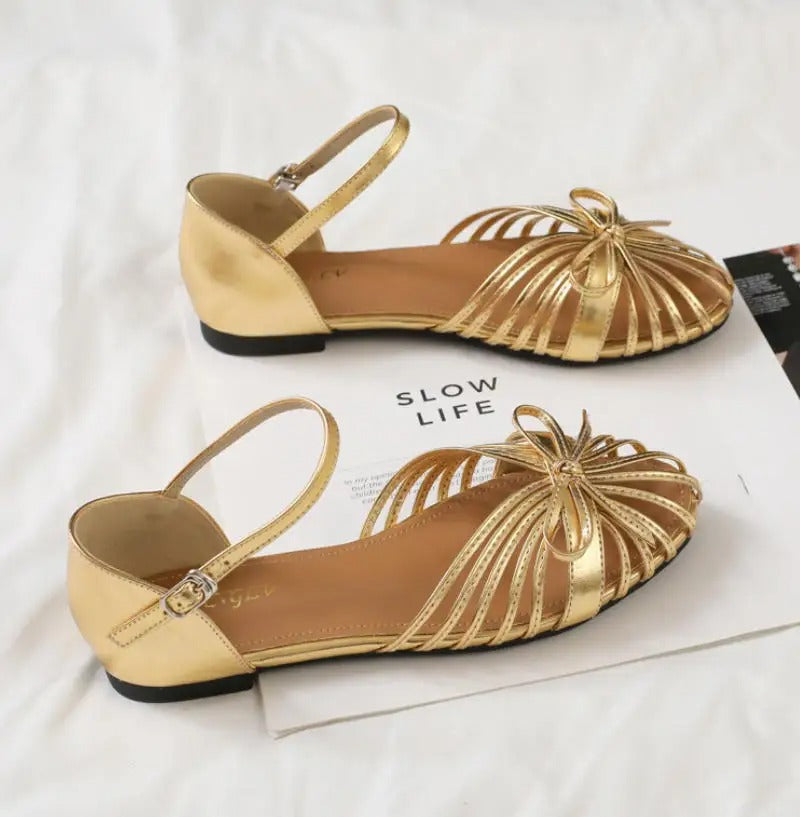 Flat Sandals Single Strap Hollow Out Gladiator Roman Shoes P