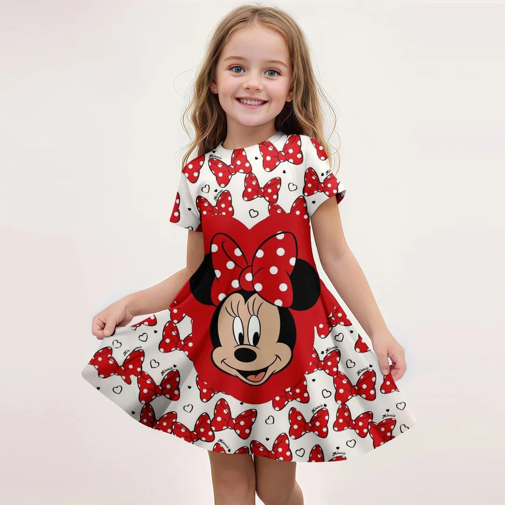 summer Disney 3D Printing Children's Party Dress Mickey Mouse Mini