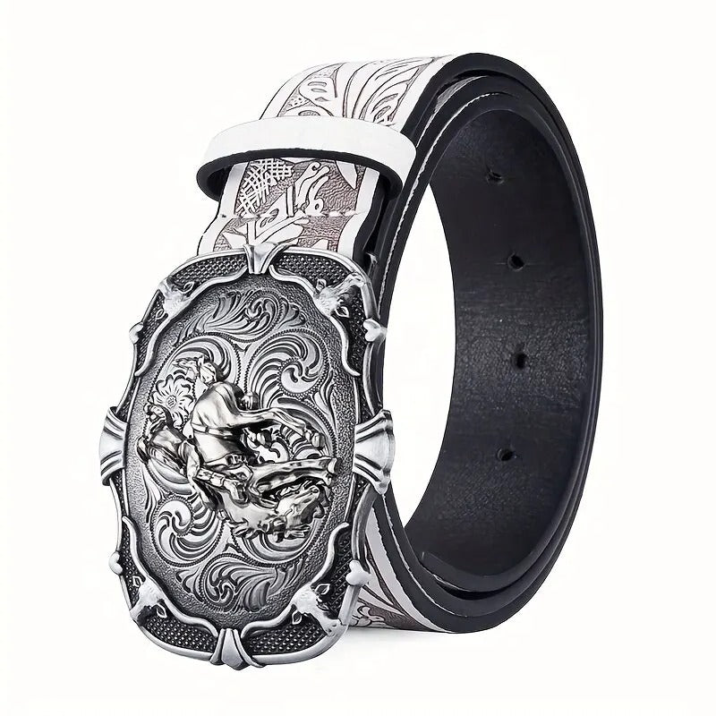 Galloping Horse Buck Head Belt