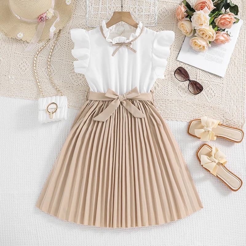 Skirt &amp;Bow tie Preppy Style Elegant Birthday Party Clothes For 8-12 Years
