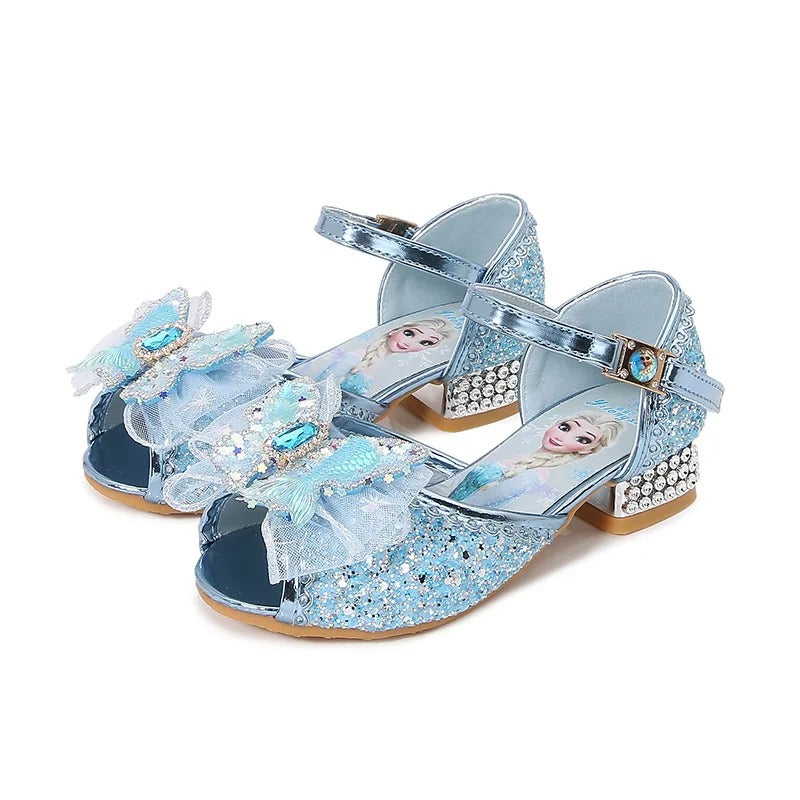 Disney Princess Butterfly Leather Shoes Frozen Elsa Kids.