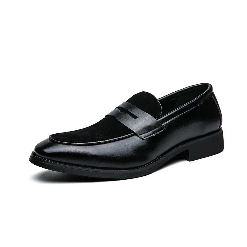 Leather casual shoes Men's slip-on pointed loafers