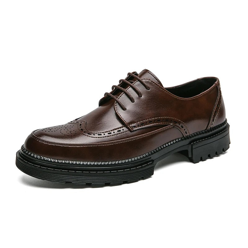 New leather shoes for young men British Brock