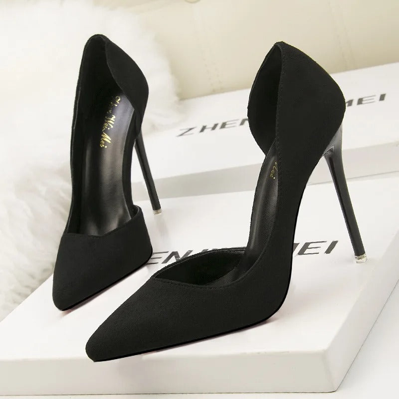 Pointed Toe Office Stiletto Women Shoes Party Heels 10 cm Hollow Female Shoes Sexy