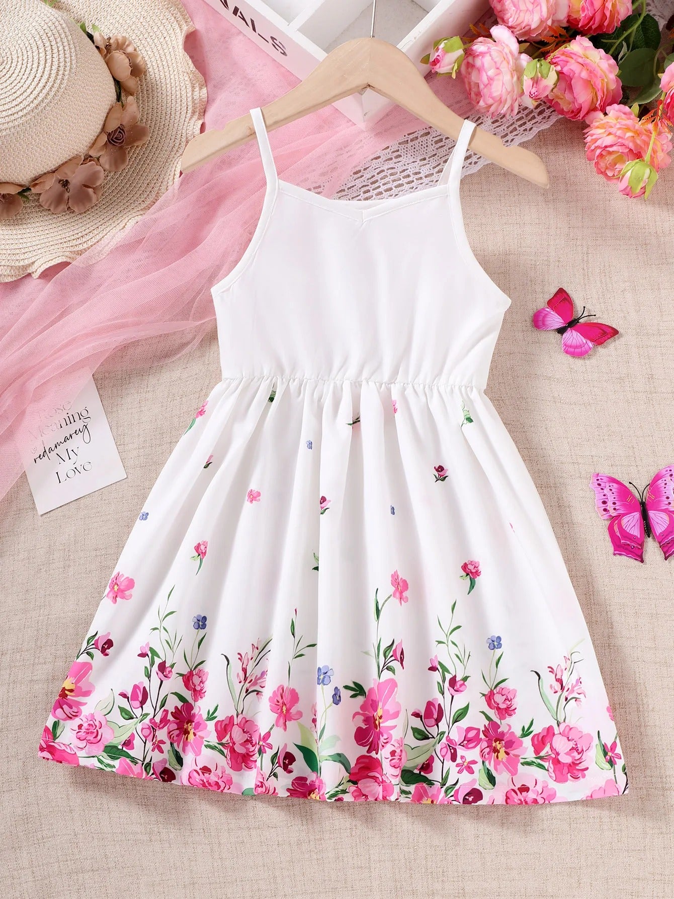 Suspenders Dresses Daily Comfortable Casual Clothing for Children Girl 4-7 Years