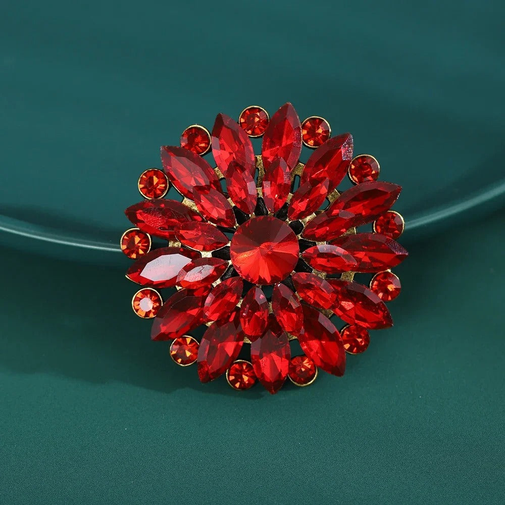Glass Flower Brooches for Women