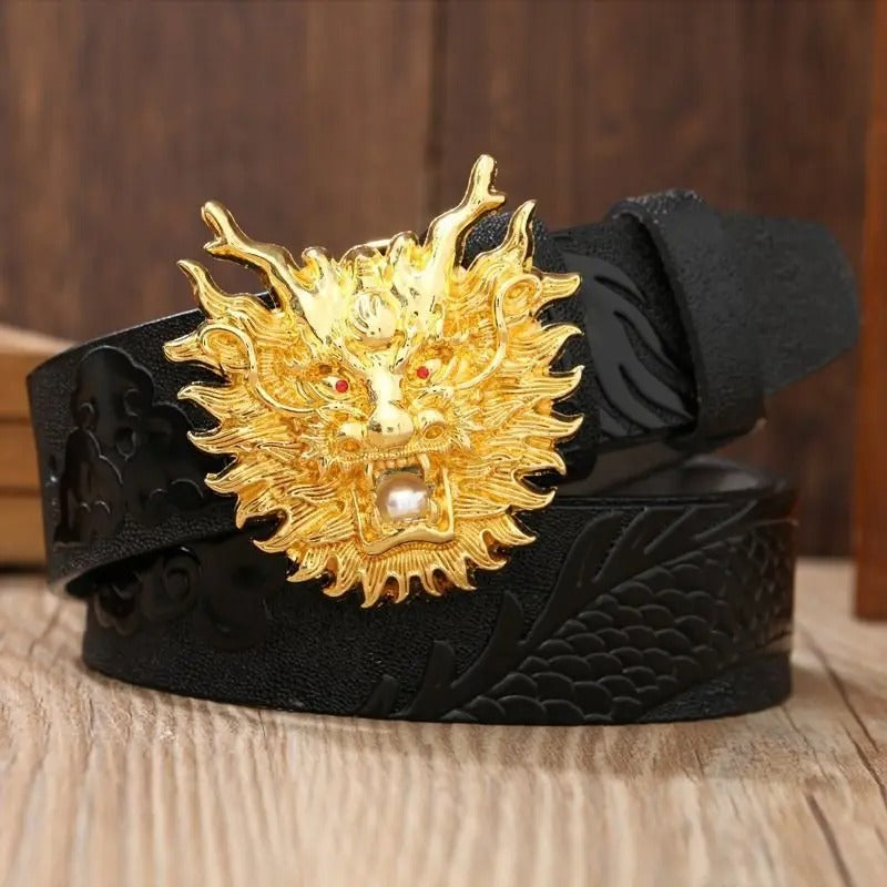Men Chinese vintage Leather Belt