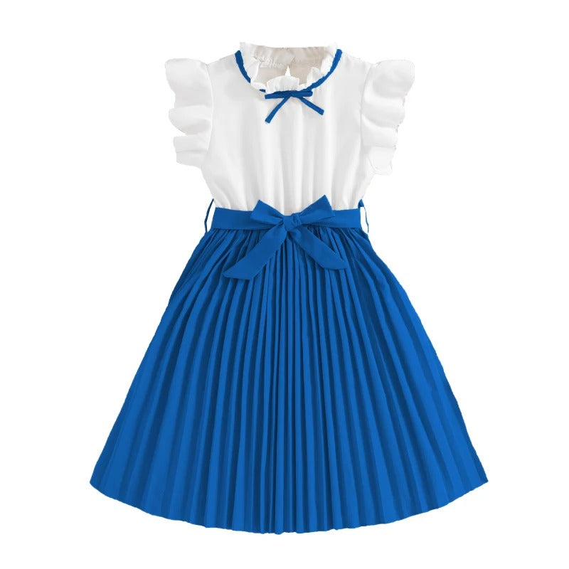 Skirt &amp;Bow tie Preppy Style Elegant Birthday Party Clothes For 8-12 Years