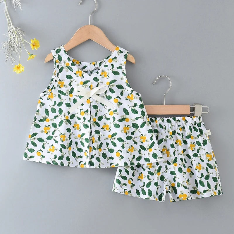 Baby Sleeveless Shorts Vest Cotton Silk Casual Home wear.