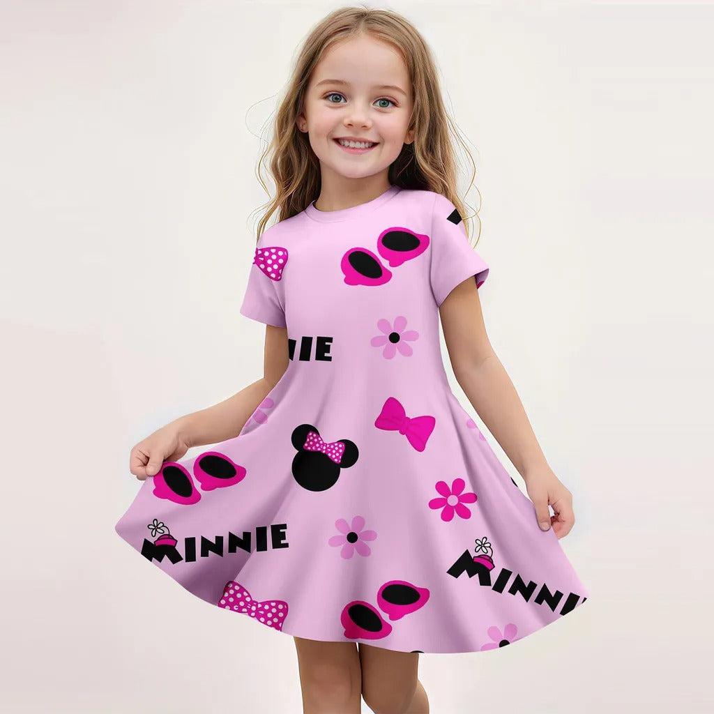 summer Disney 3D Printing Children's Party Dress Mickey Mouse Mini