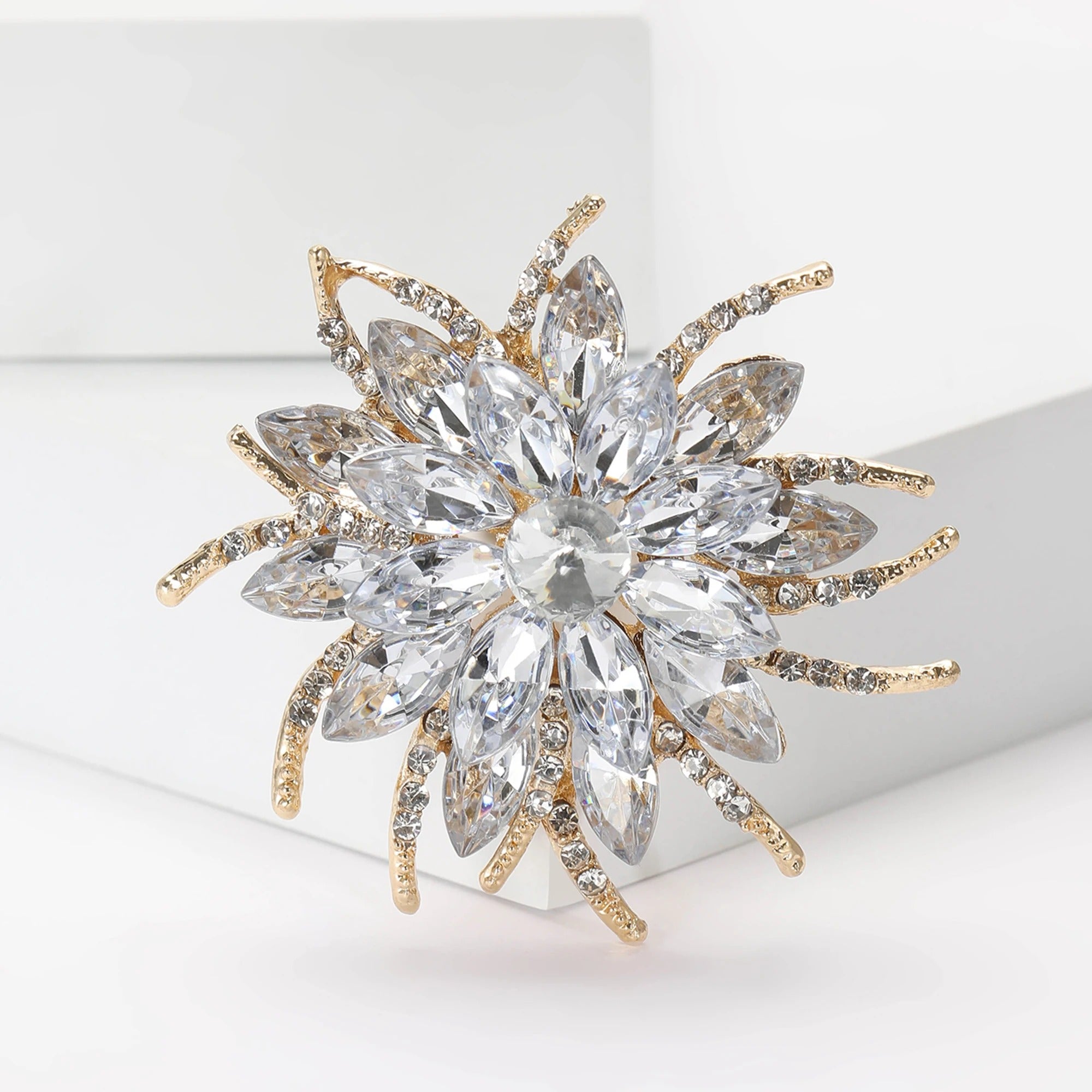 Rhinestone Flower Brooches for Women