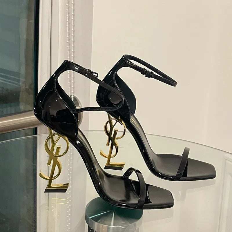 High Heel Open End Sandals, Sexy, with Unique Strap