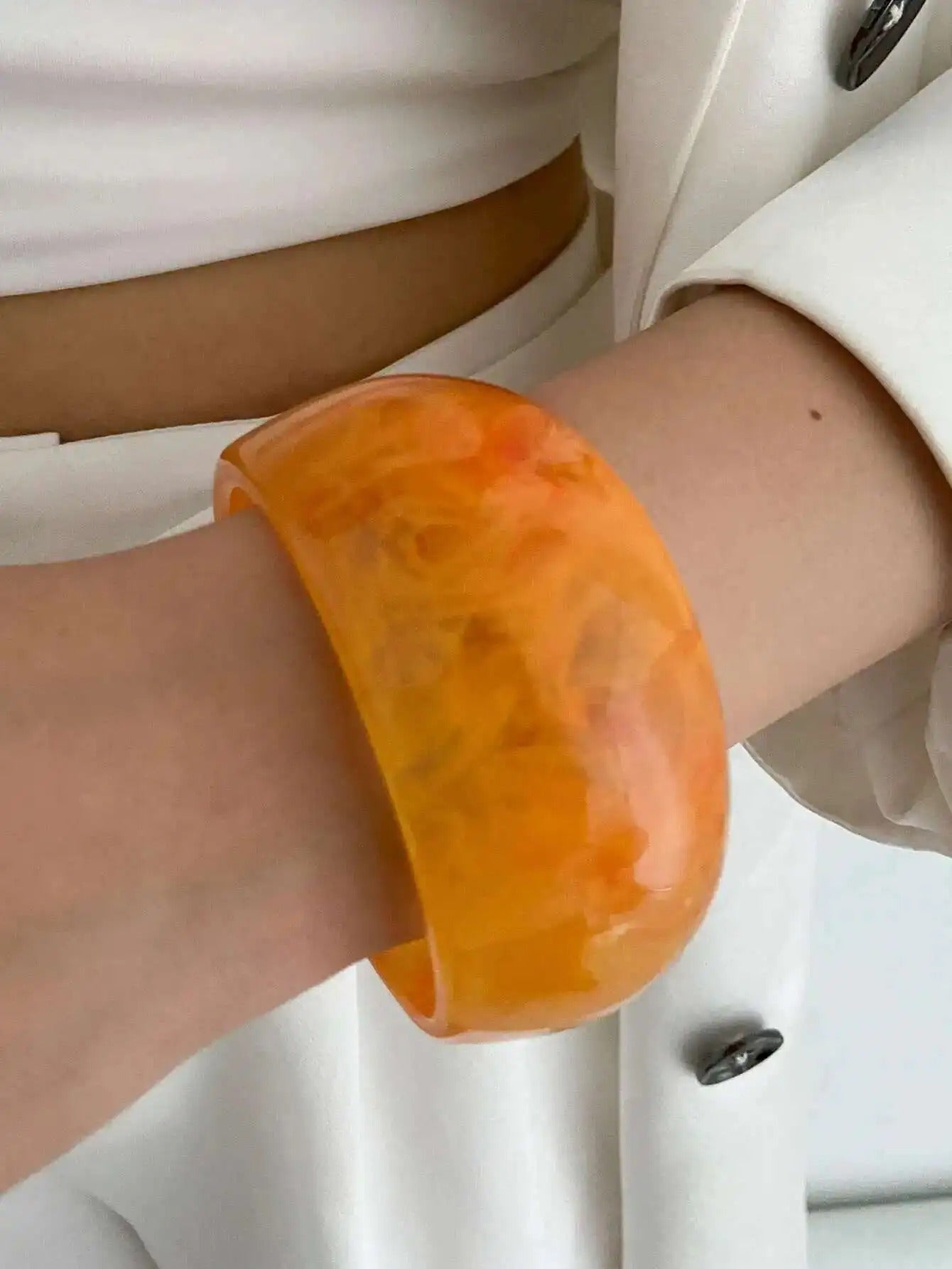 3 Styles Boho Chunky Resin Plastic Bracelets for Women