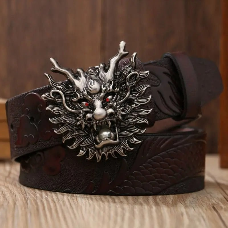 Men Chinese vintage Leather Belt