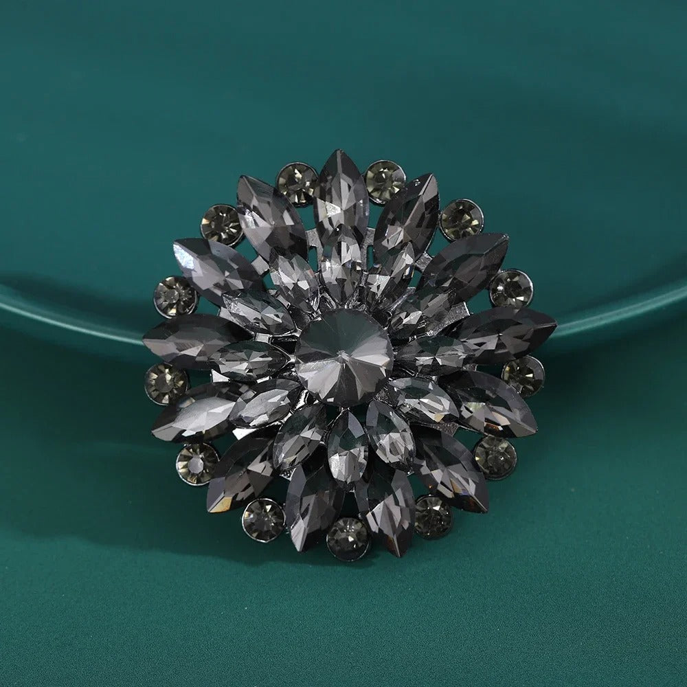 Glass Flower Brooches for Women