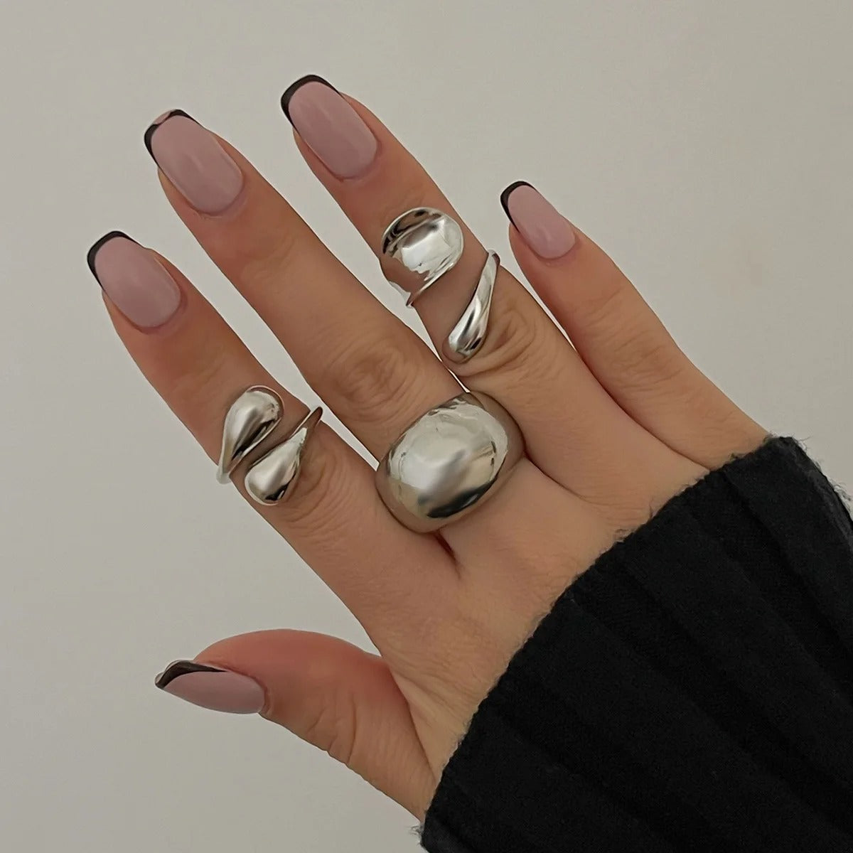 Gold Silver Color Metal Knuckle Joint Ring Jewelry.