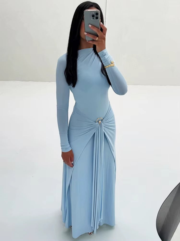 Twist Waist High Slit evening Gown