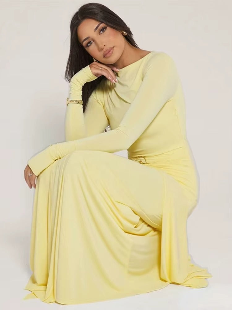 Twist Waist High Slit evening Gown