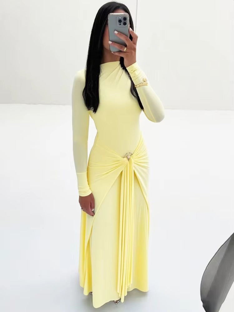 Twist Waist High Slit evening Gown