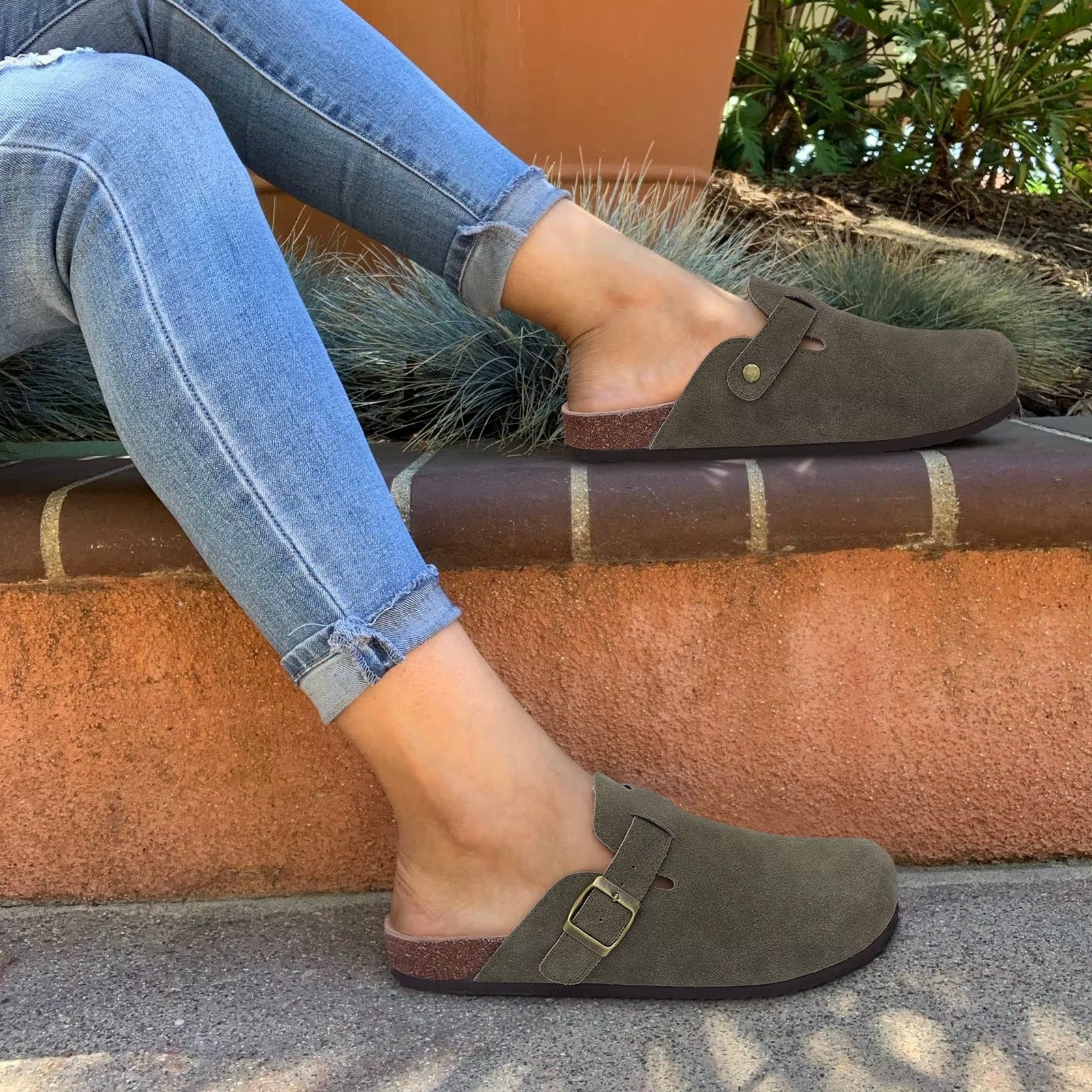 Suede Mules