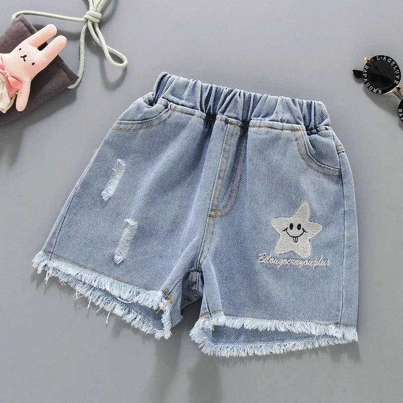 Fashion Clothing Casual Vintage Summer Baby Cute Hot sweet Fairy core Children's Clothing Streetwear Denim Kids Shorts for girls