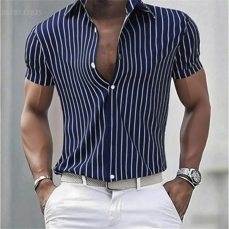 Lapel Button Fashion Hawaiian Shirt
